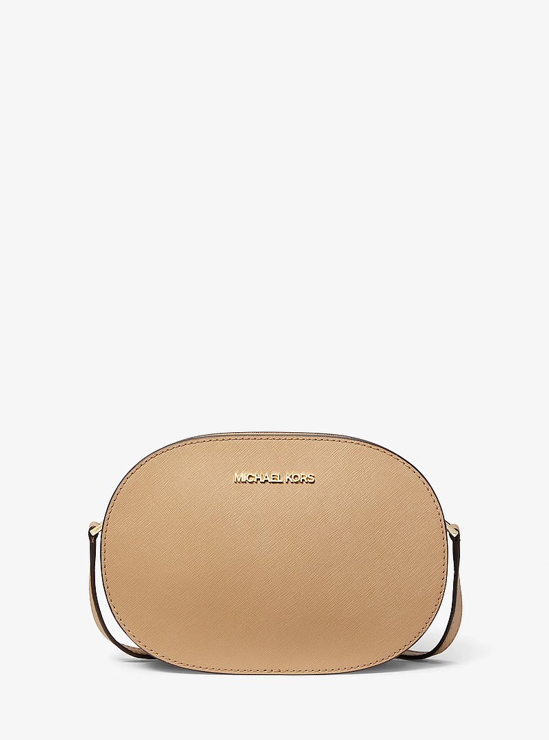 Jet Set Travel Medium Saffiano Leather Crossbody Bag in CAMEL | Michael Kors