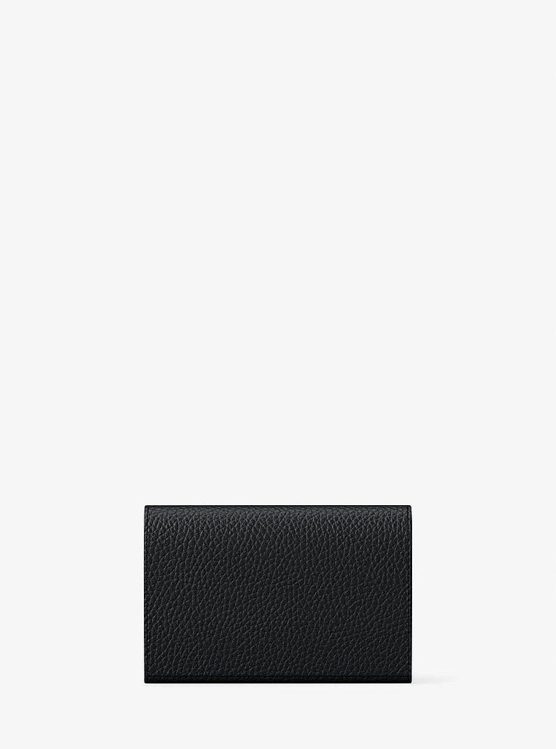 Hudson Pebbled Leather Card Case in BLACK | Michael Kors