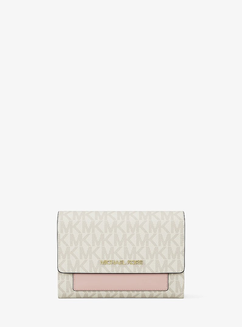 Jet Set Medium Signature Logo 2-in-1 Wallet in PWD BLSH MLT | Michael Kors