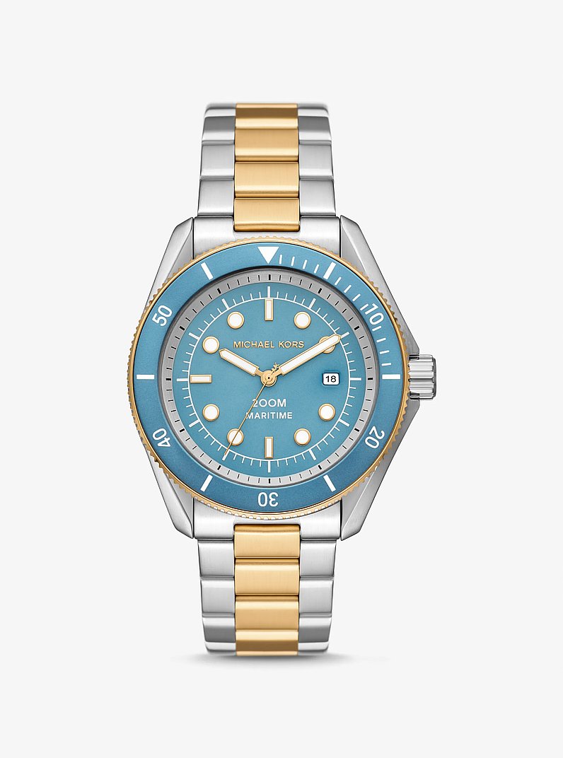 Oversized Maritime Two-Tone Watch in TWO TONE | Michael Kors