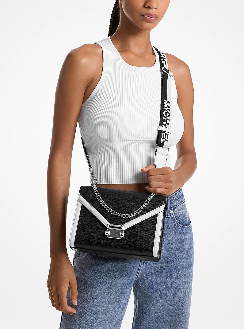 Whitney Medium Two-Tone Shoulder Bag in BLACK COMBO | Michael Kors