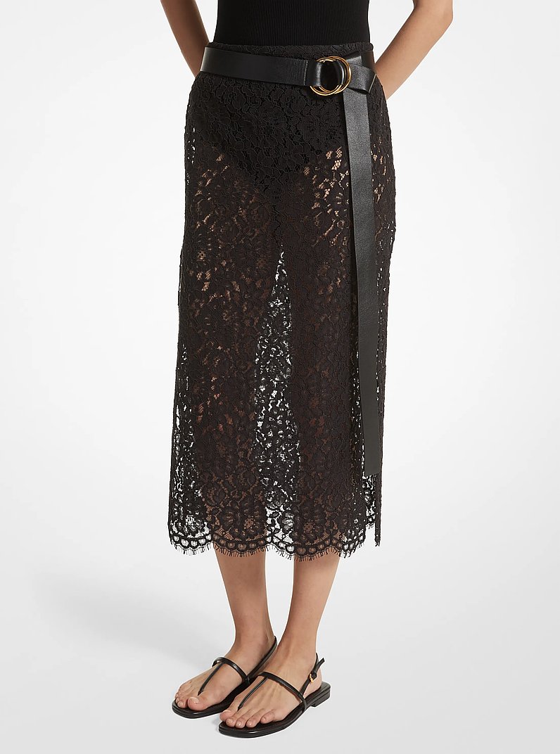 Jackie Leather Belt in BLACK | Michael Kors