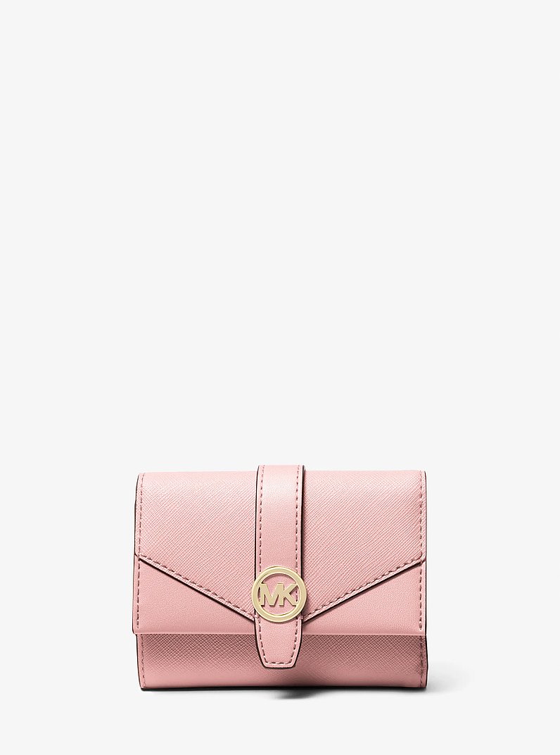 Greenwich Medium Saffiano Leather Trifold Wallet in POWDER BLUSH | Michael Kors