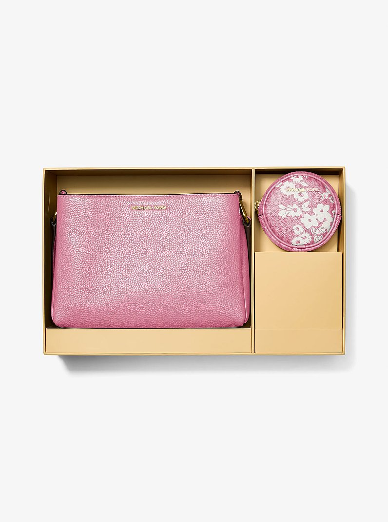 Trisha Pebbled Leather Crossbody Bag With Pouch in CARNATION | Michael Kors