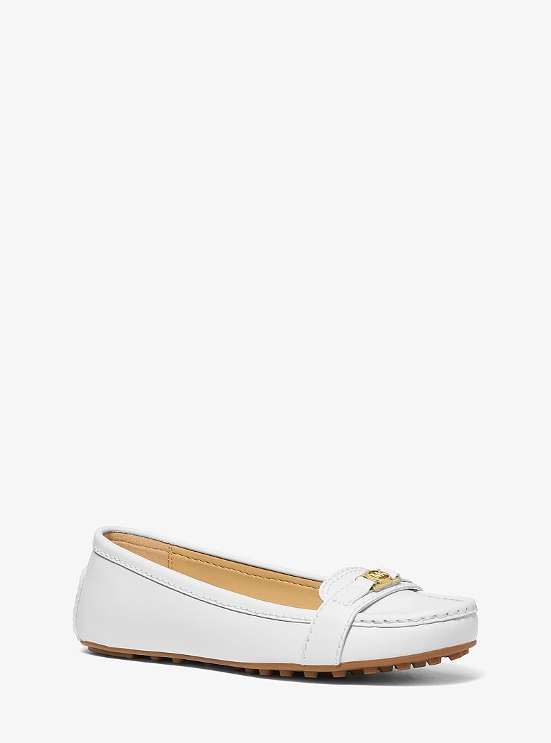 Mandy Leather Moccassin in OPTIC WHITE | Michael Kors