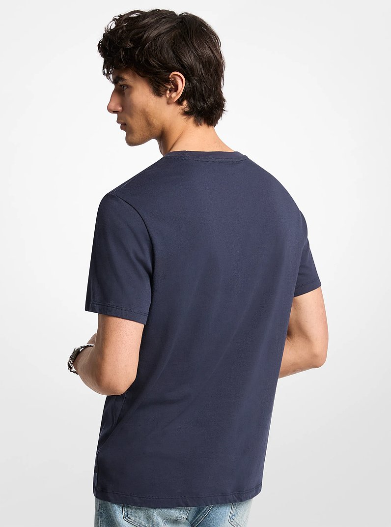 T-Shirt aus Baumwolle mit grafischem Logo in MIDNIGHT | Michael Kors