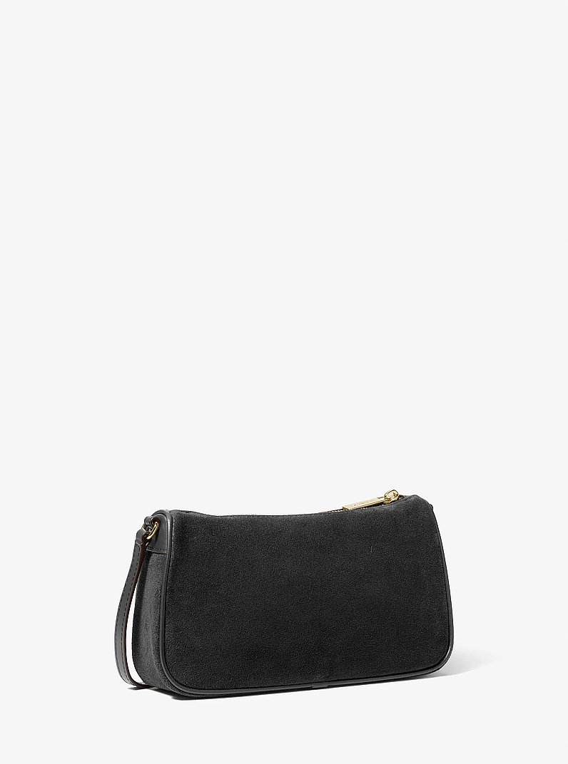 Pochette Jet Set media in pelle scamosciata in NERO | Michael Kors