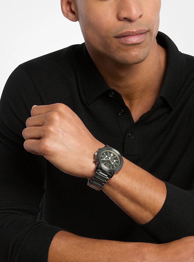 Oversized Prescott Gunmetal Watch in GUNMETAL | Michael Kors
