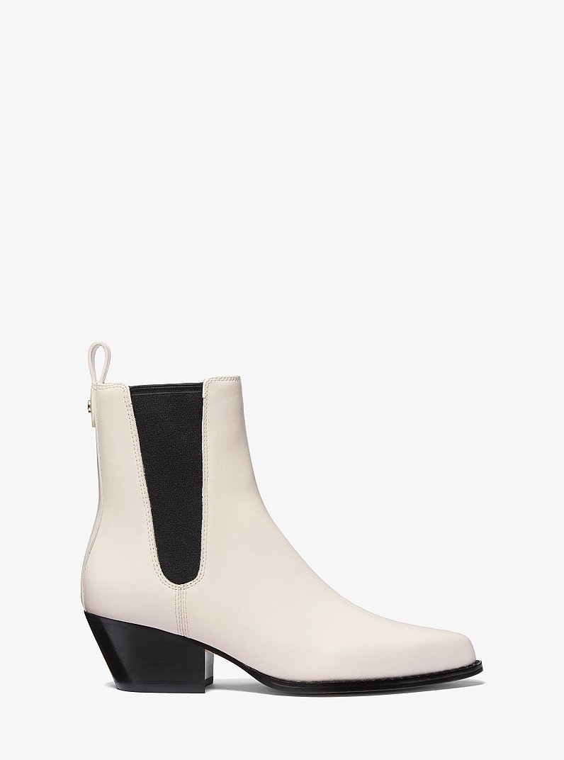 Kinlee Leather Ankle Boot in LT CREAM | Michael Kors