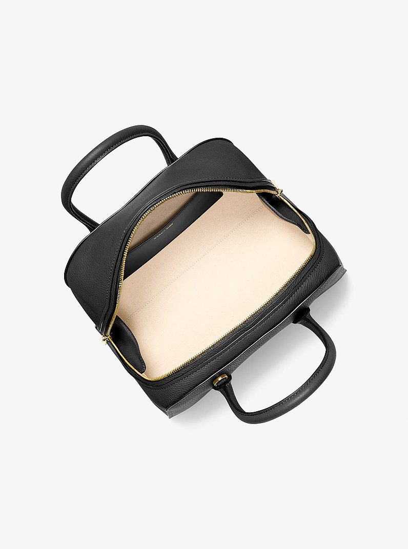 Bolso satchel Ashton mediano de piel granulada in NEGRO | Michael Kors