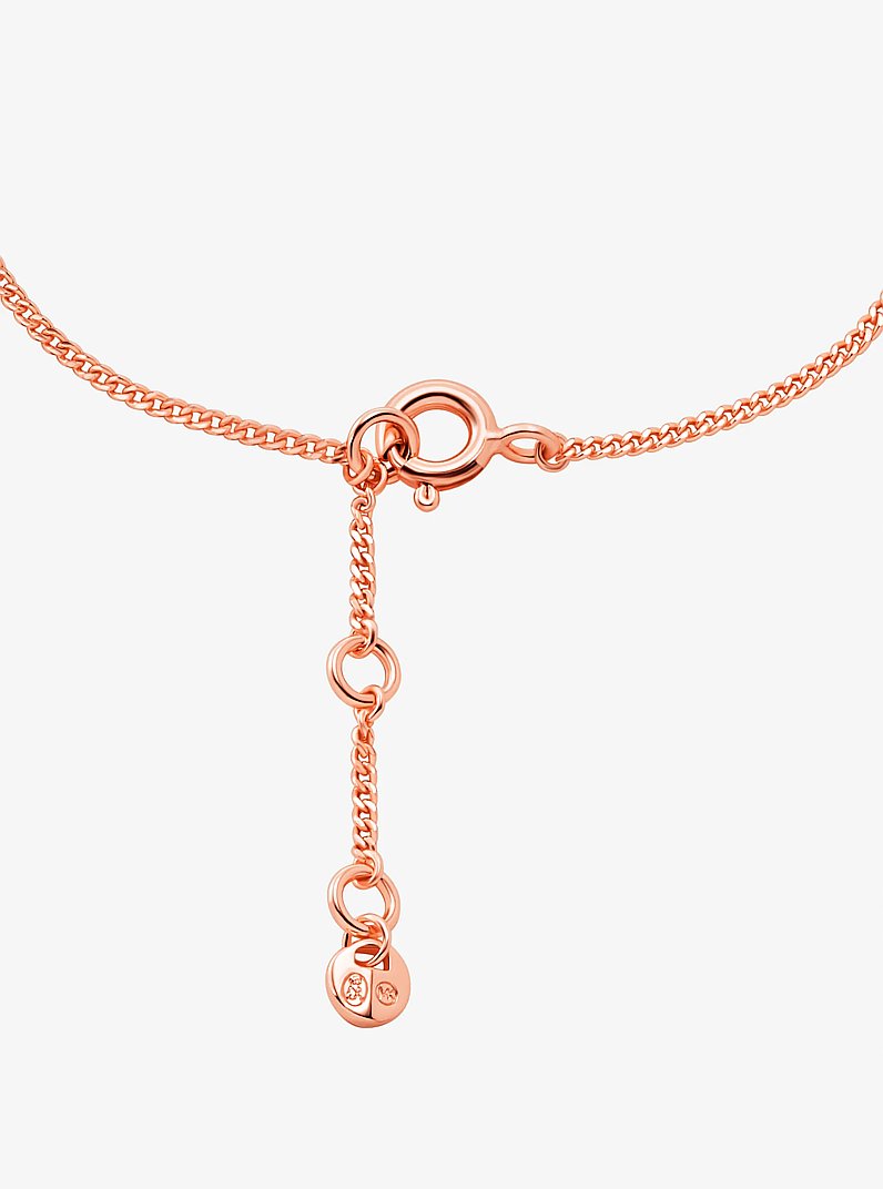 Bracciale con logo in argento sterling con placcatura in metallo prezioso in ORO ROSA | Michael Kors