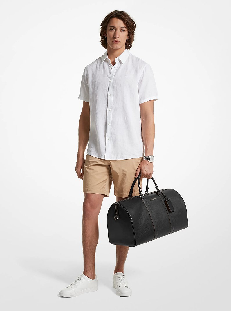 Cooper Pebbled Leather Duffel Bag in BLACK | Michael Kors