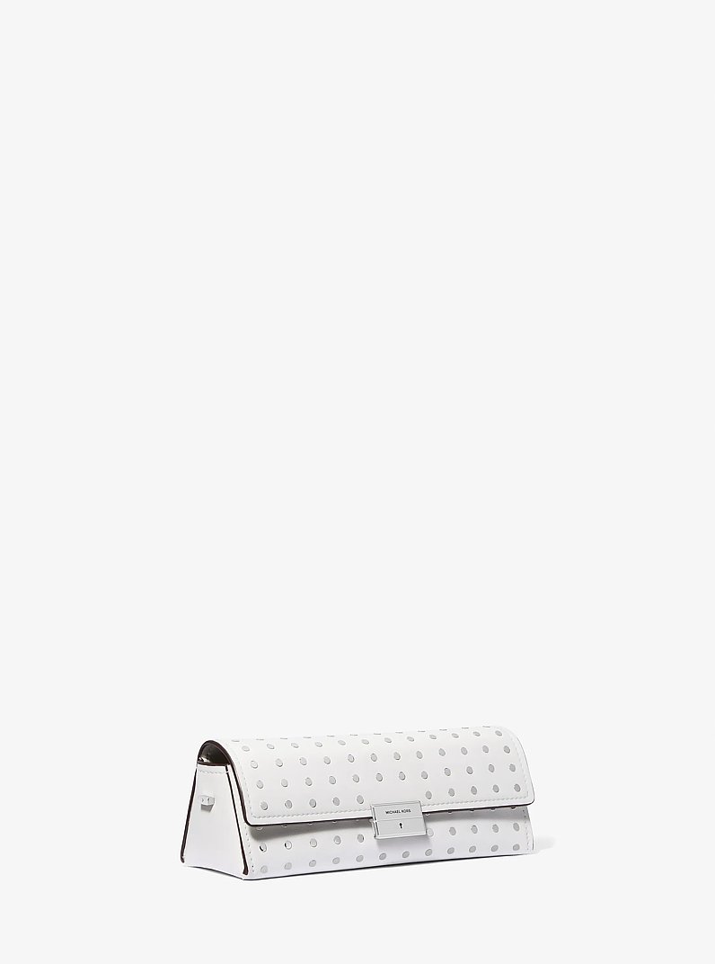 Ludlow Small Studded Leather Convertible Pochette in OPTIC WHITE | Michael Kors
