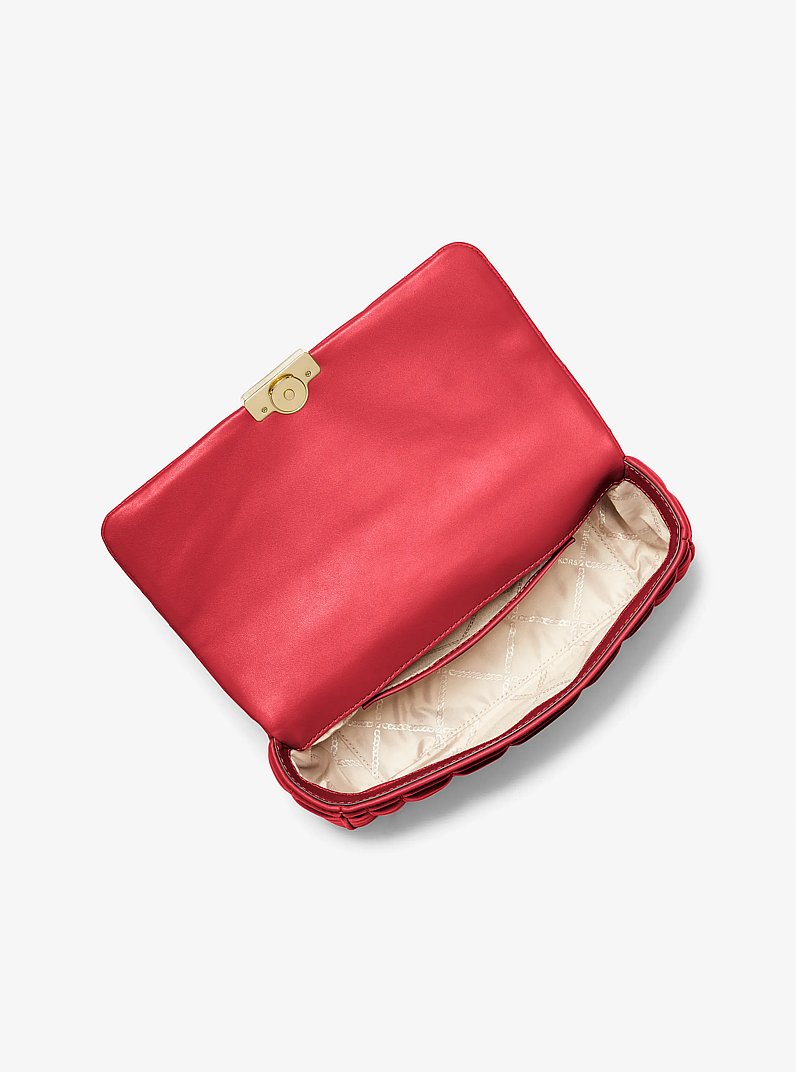 Tribeca Large Quilted Leather Shoulder Bag in CRIMSON | Michael Kors