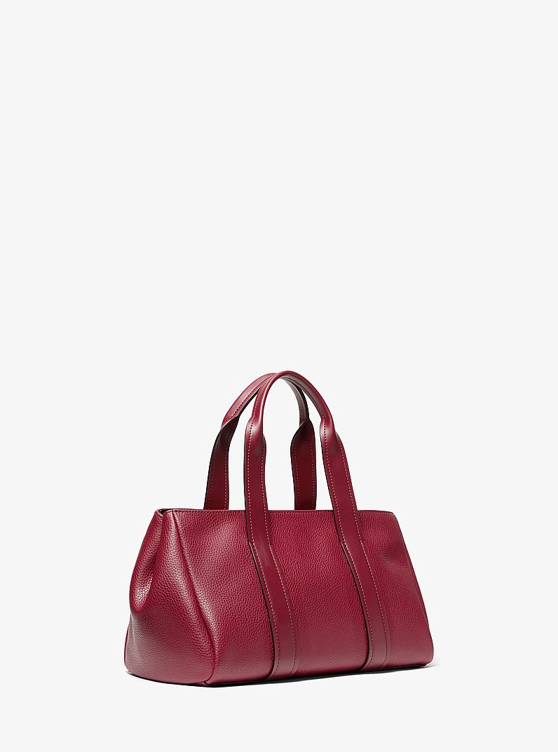 Foster Small Pebbled Leather Satchel in DEEP RED | Michael Kors