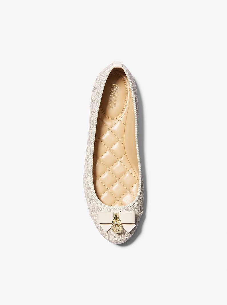 Honey Signature Logo Ballet Flat in VANILLA | Michael Kors