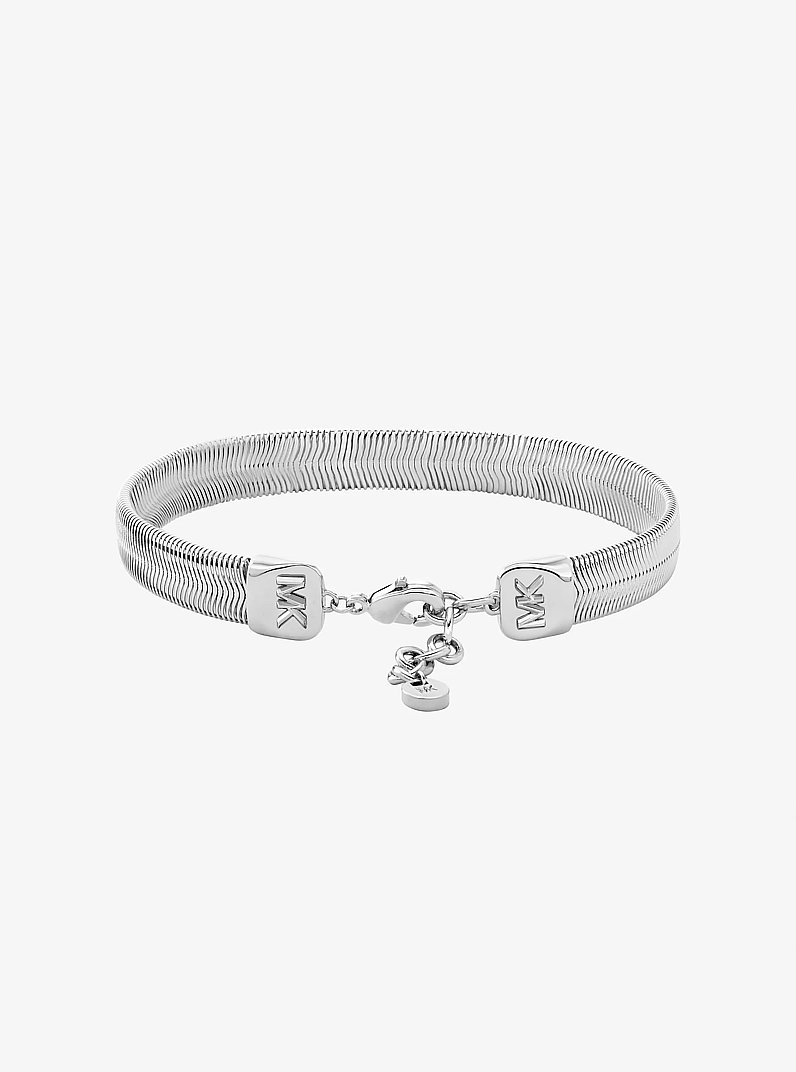 Precious Metal-Plated Brass Snake Chain Bracelet in SILVER | Michael Kors