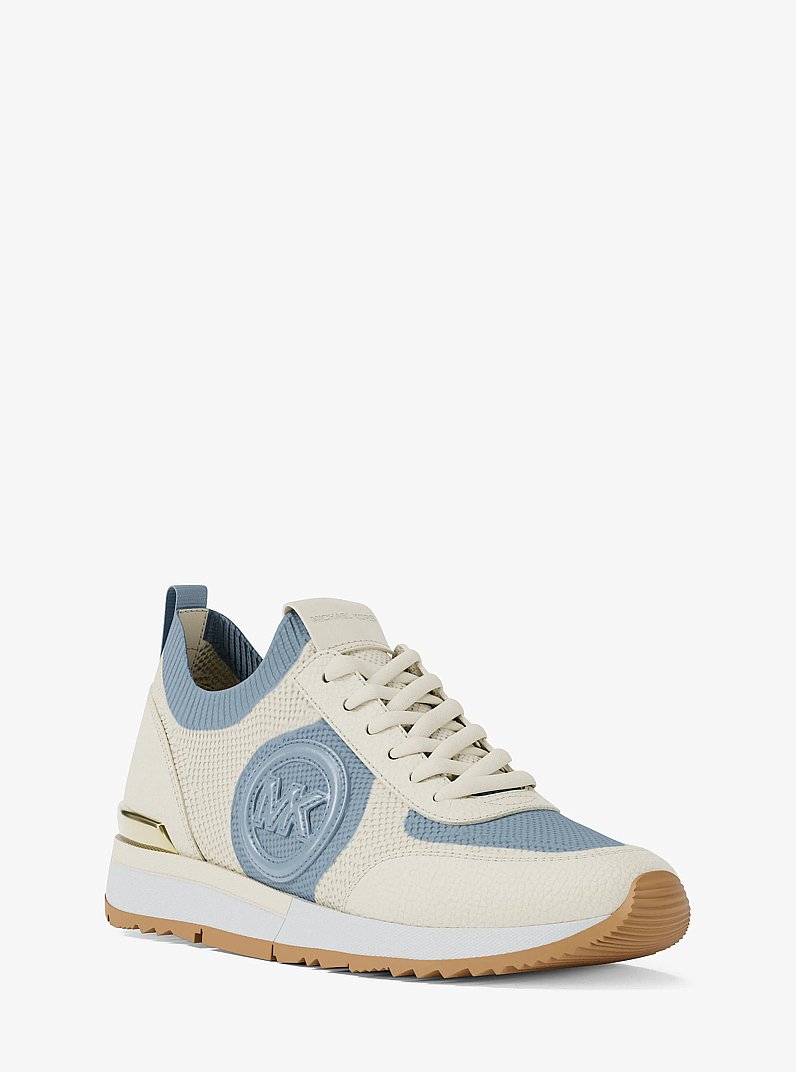 Jenkins Two-Tone Stretch Knit Trainer in PALE BLUE | Michael Kors