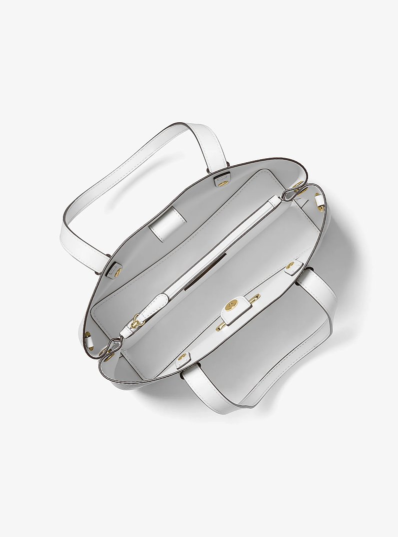 Shopper Mel Small aus Saffianleder in OPTIC WHITE | Michael Kors