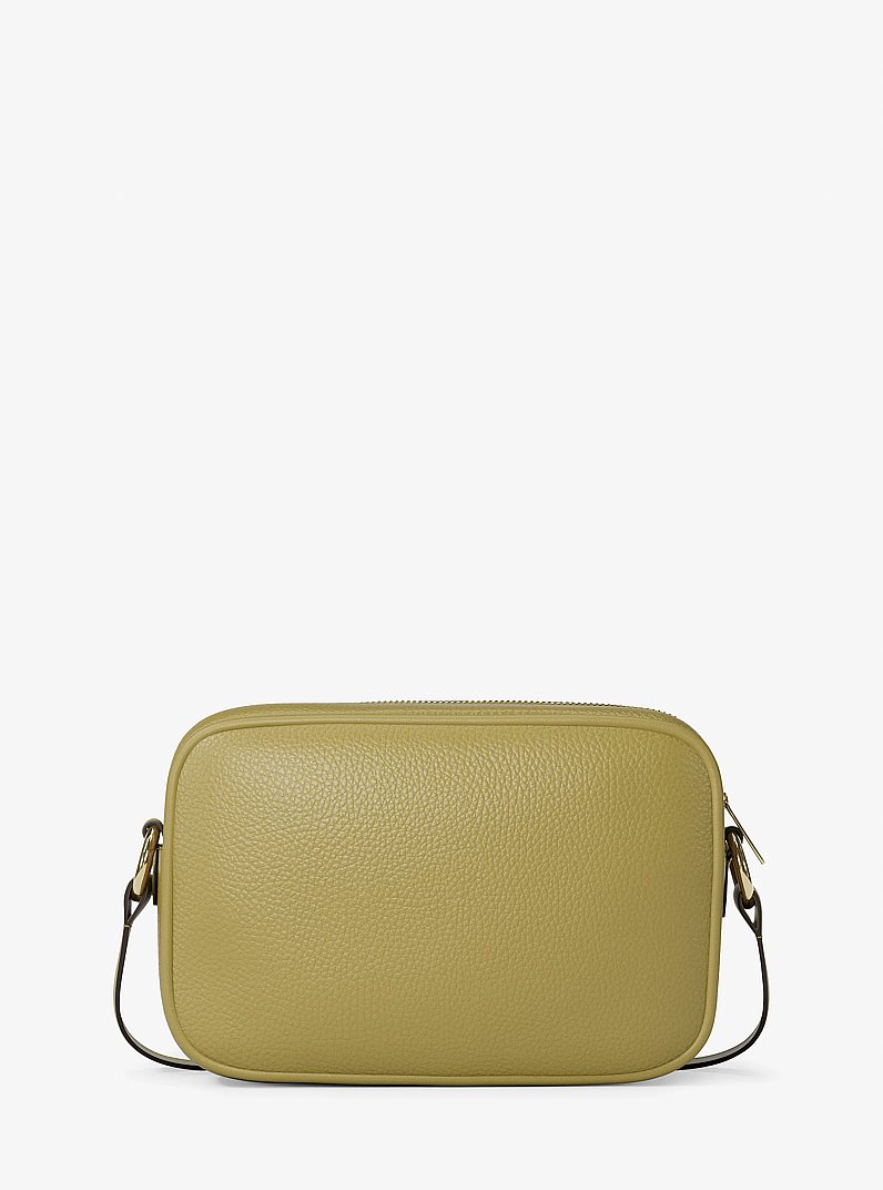 Grand sac &agrave; bandouli&egrave;re pour appareil photo Jet Set en cuir grain&eacute; in OREGANO | Michael Kors