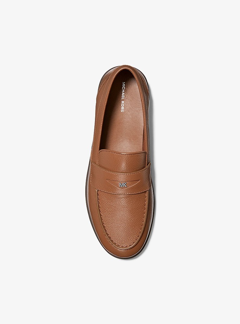 Wesley Pebbled Leather Loafer in LUGGAGE | Michael Kors
