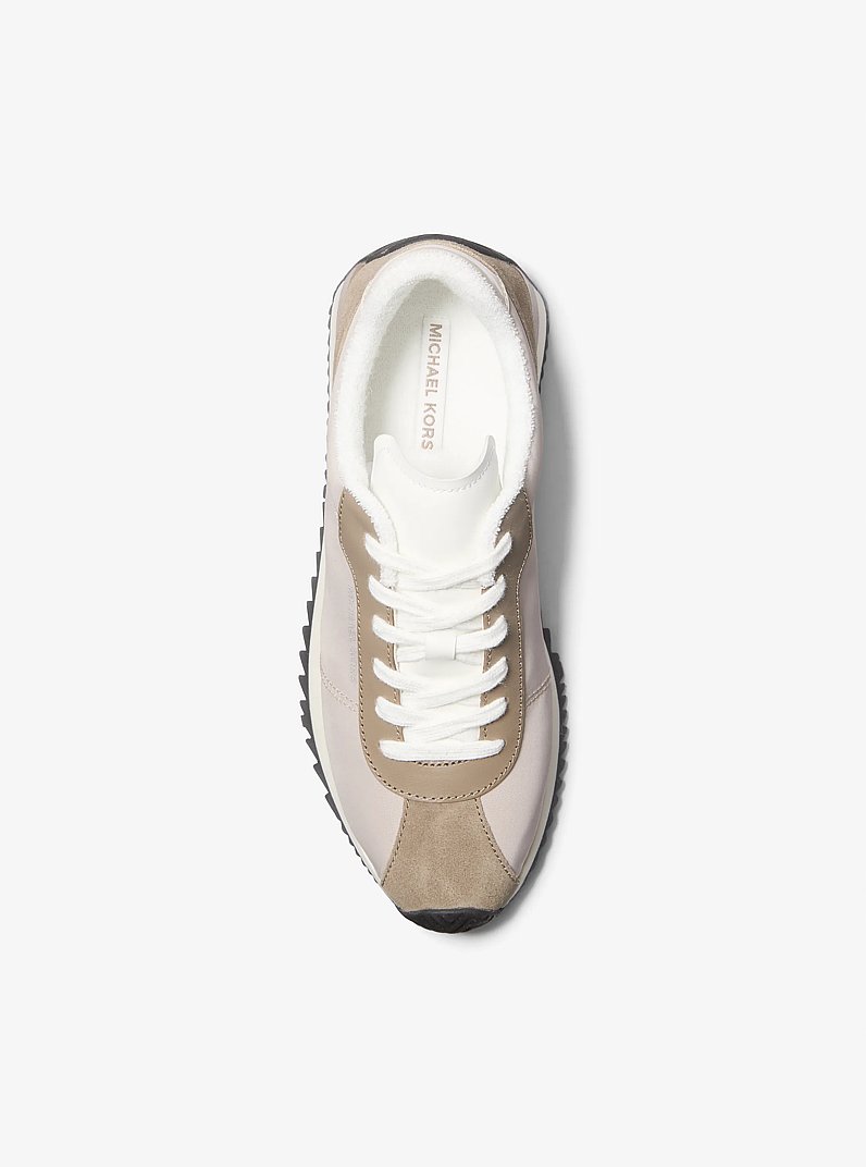 Rhodes Mixed-Media Trainer in CEMENT | Michael Kors