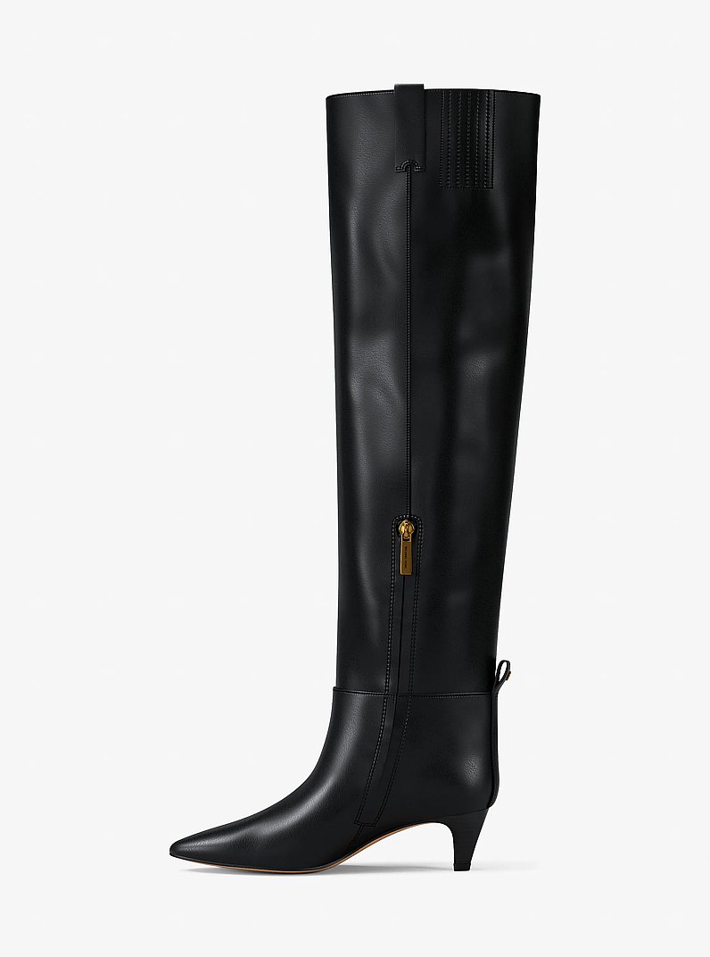 Daniela Leather Boot in BLACK | Michael Kors