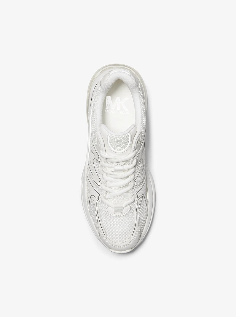 Kit Extreme Mesh and Leather Trainer in OPTIC WHITE | Michael Kors