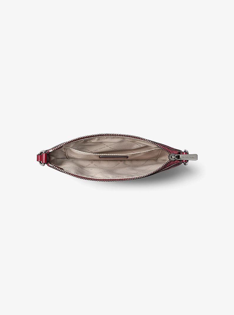 Petite pochette-bracelet Jet Set convertible en cuir grain&eacute; in BORDEAUX | Michael Kors