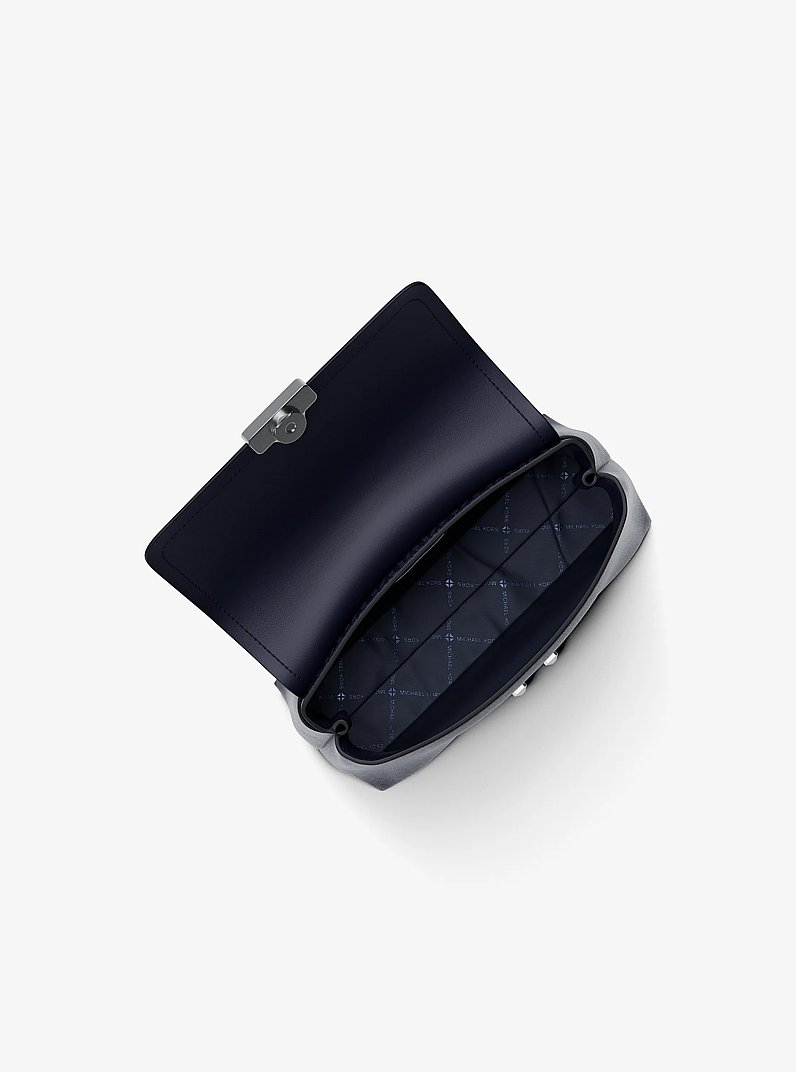 Henkeltasche Tribeca Extra-Small mit Signature-Logomuster in BLAUGR&Uuml;NES KLEID | Michael Kors