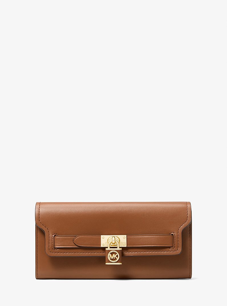Hamilton Legacy Large Leather Wallet in LUGGAGE | Michael Kors