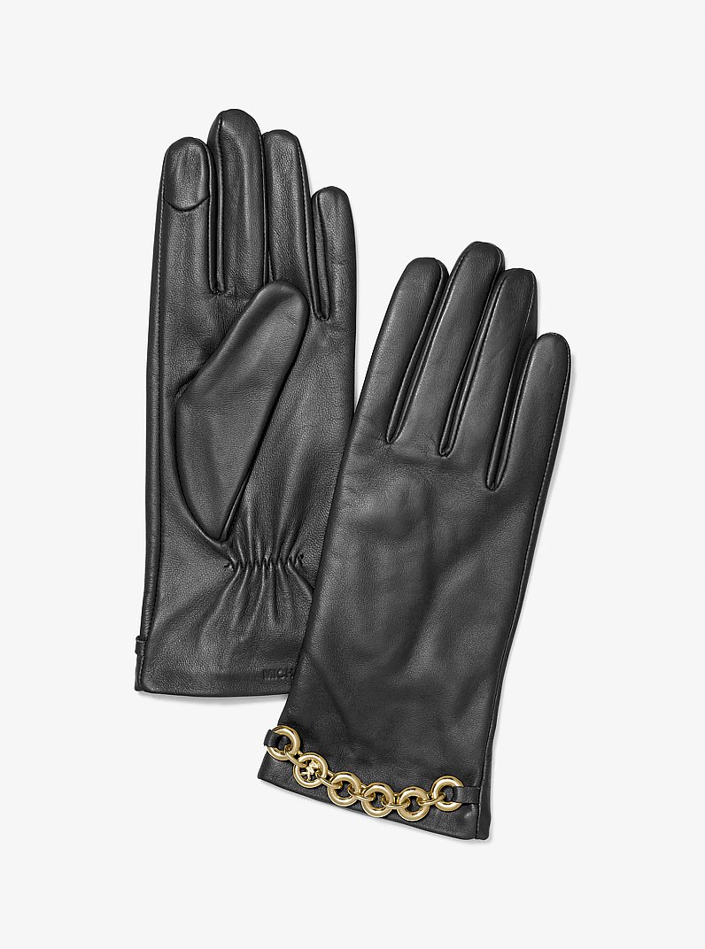 Gants en cuir travaill&eacute; in NOIR | Michael Kors