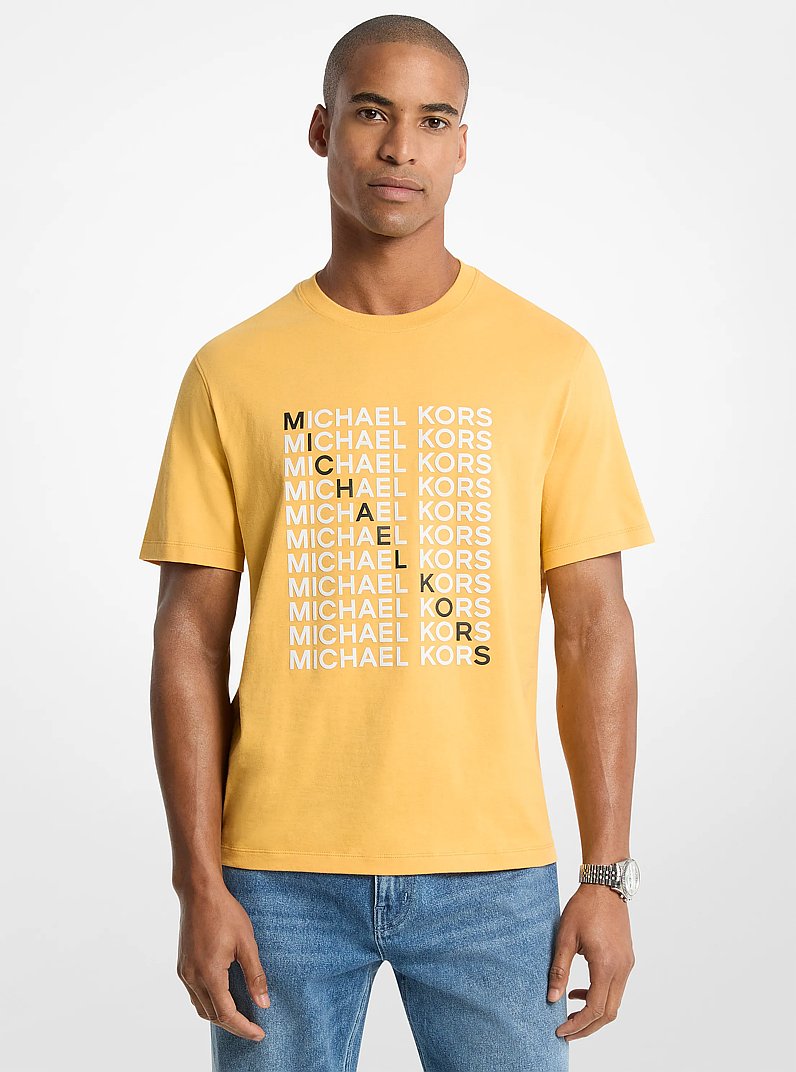 Graphic Logo Cotton Jersey T-Shirt in HONEYWHEAT | Michael Kors