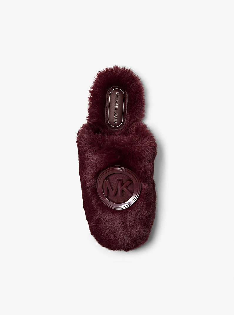 Ada Faux Fur Slipper in OXBLOOD | Michael Kors