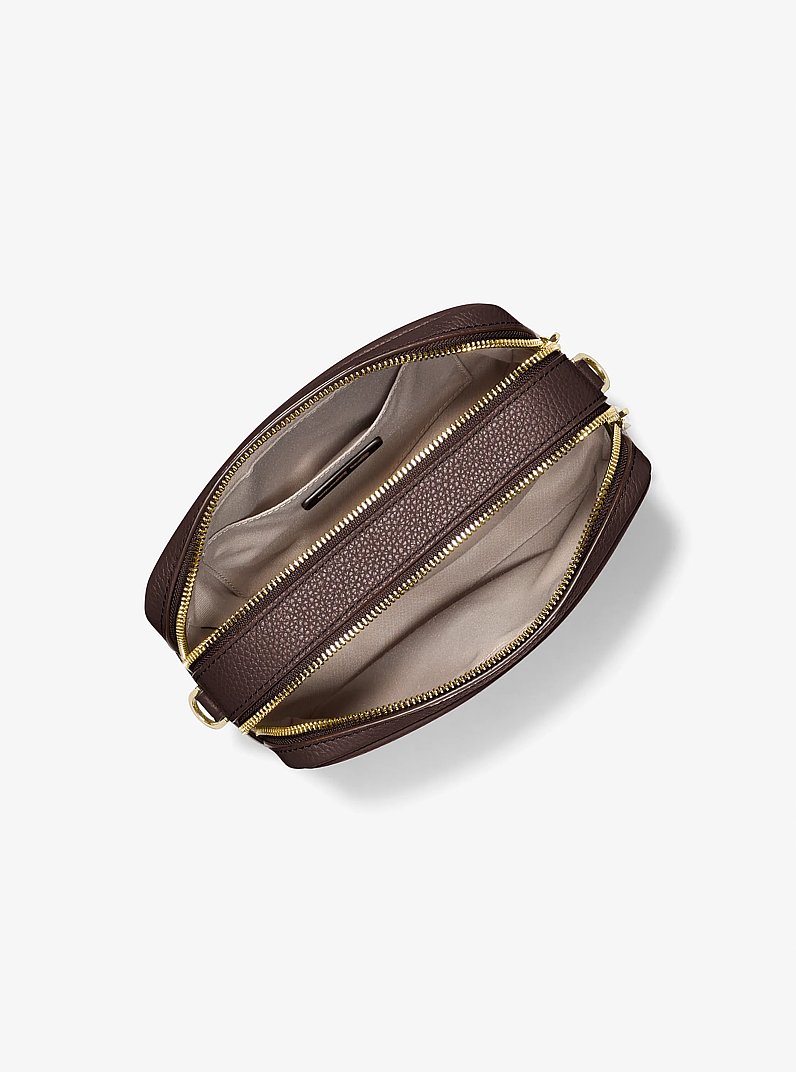 Bryant Medium Pebbled Leather Camera Crossbody Bag in CHOCOLATE | Michael Kors