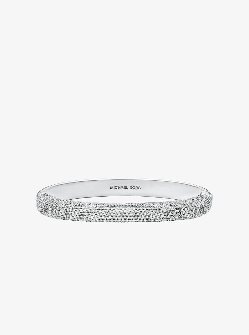 Quadratischer Armreif mit Pav&eacute; in SILBERFARBENER GLITZER | Michael Kors