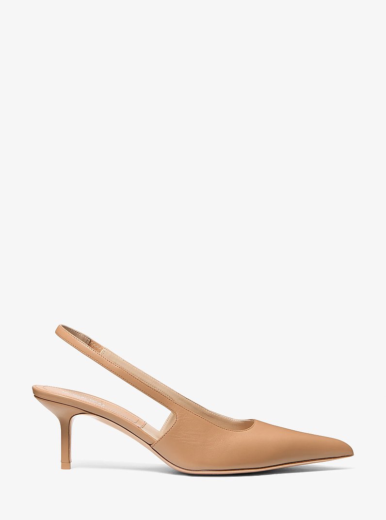 Emma Leather Slingback Pump in SUNTAN | Michael Kors