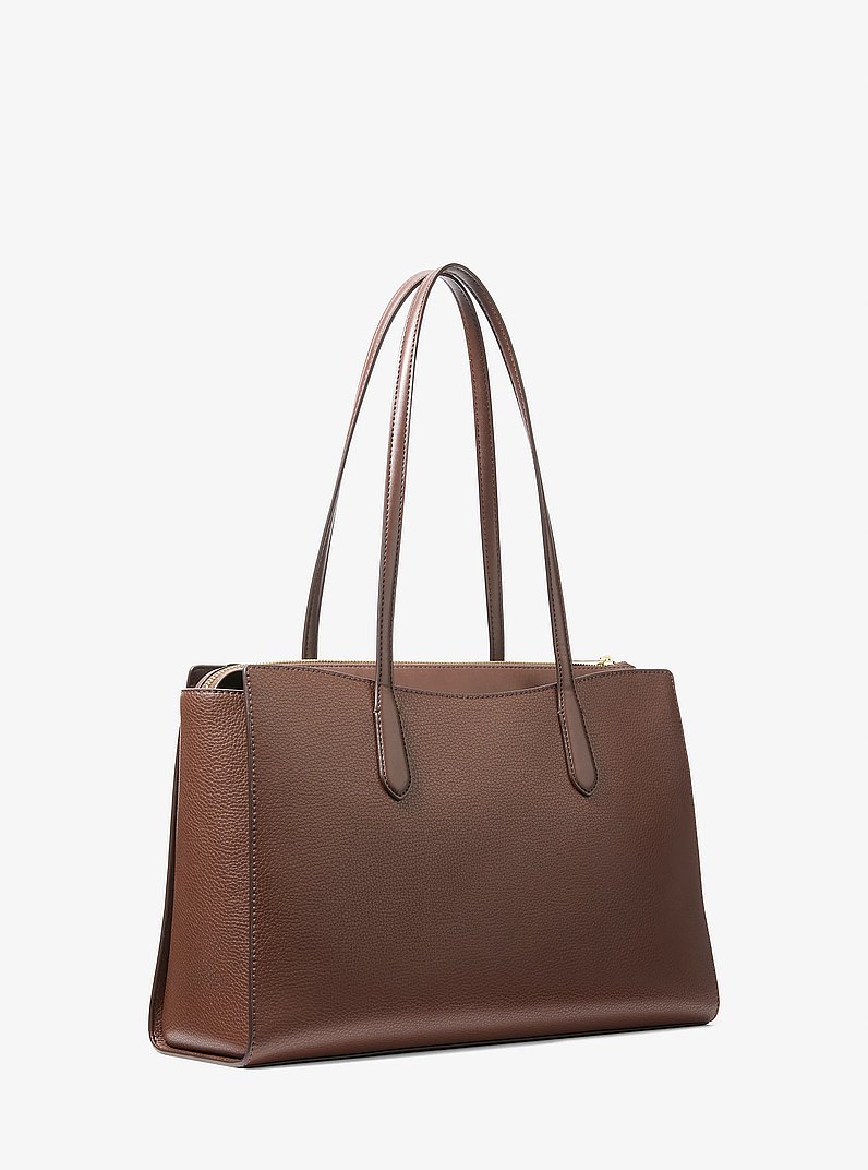 Arden Medium Pebbled Leather Tote Bag in NUTMEG | Michael Kors