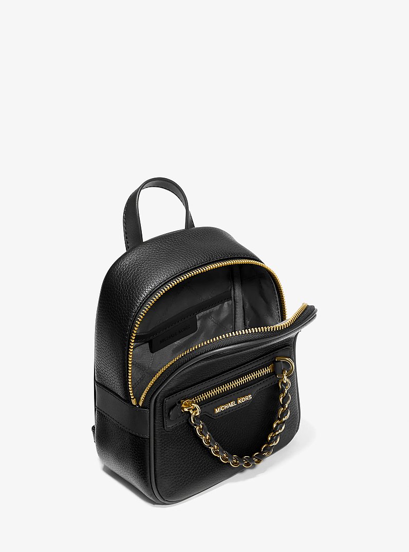 Elliot Extra-Small Pebbled Leather Backpack in BLACK | Michael Kors