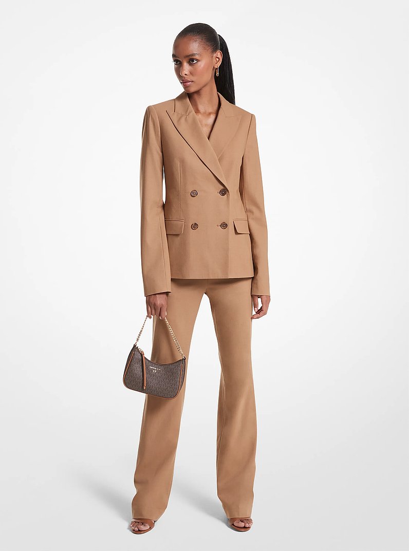Pantal&oacute;n de lana el&aacute;stica in CAMEL OSCURO | Michael Kors