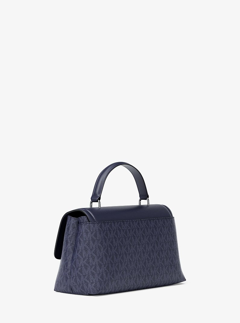 Henkeltasche Tribeca Extra-Small mit Signature-Logomuster in BLAUGR&Uuml;NES KLEID | Michael Kors
