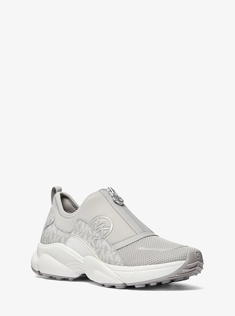Sami Scuba and Signature Logo Zip-Up Trainer in QUARRY GREY MULTI | Michael Kors