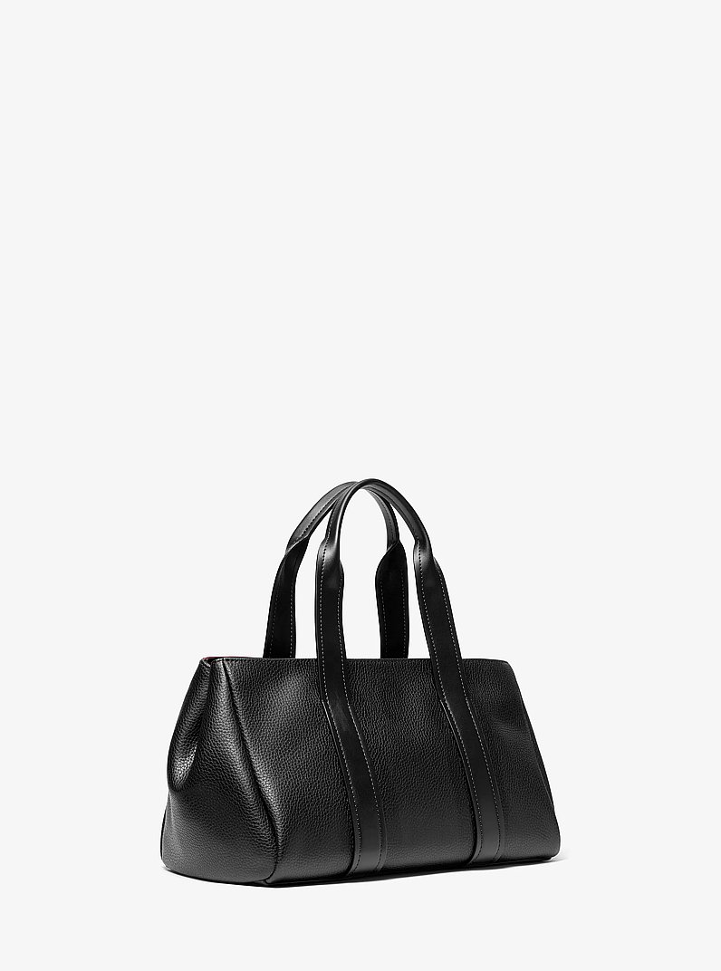 Borsa a mano Foster piccola in pelle martellata in NERO | Michael Kors