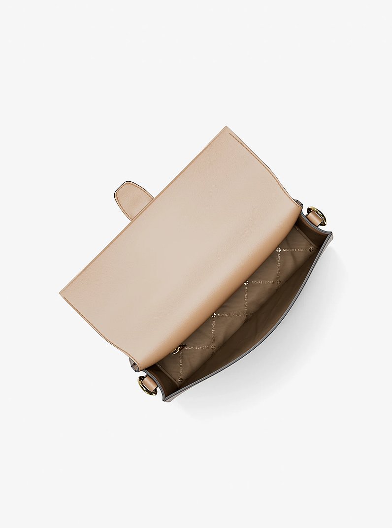 Bolso de hombro Greenwich mediano convertible con estampado y logotipo exclusivo in CAMEL | Michael Kors