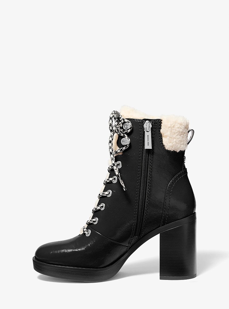 Bota Lacy de imitaci&oacute;n de piel de oveja con tac&oacute;n de bloque in NEGRO | Michael Kors