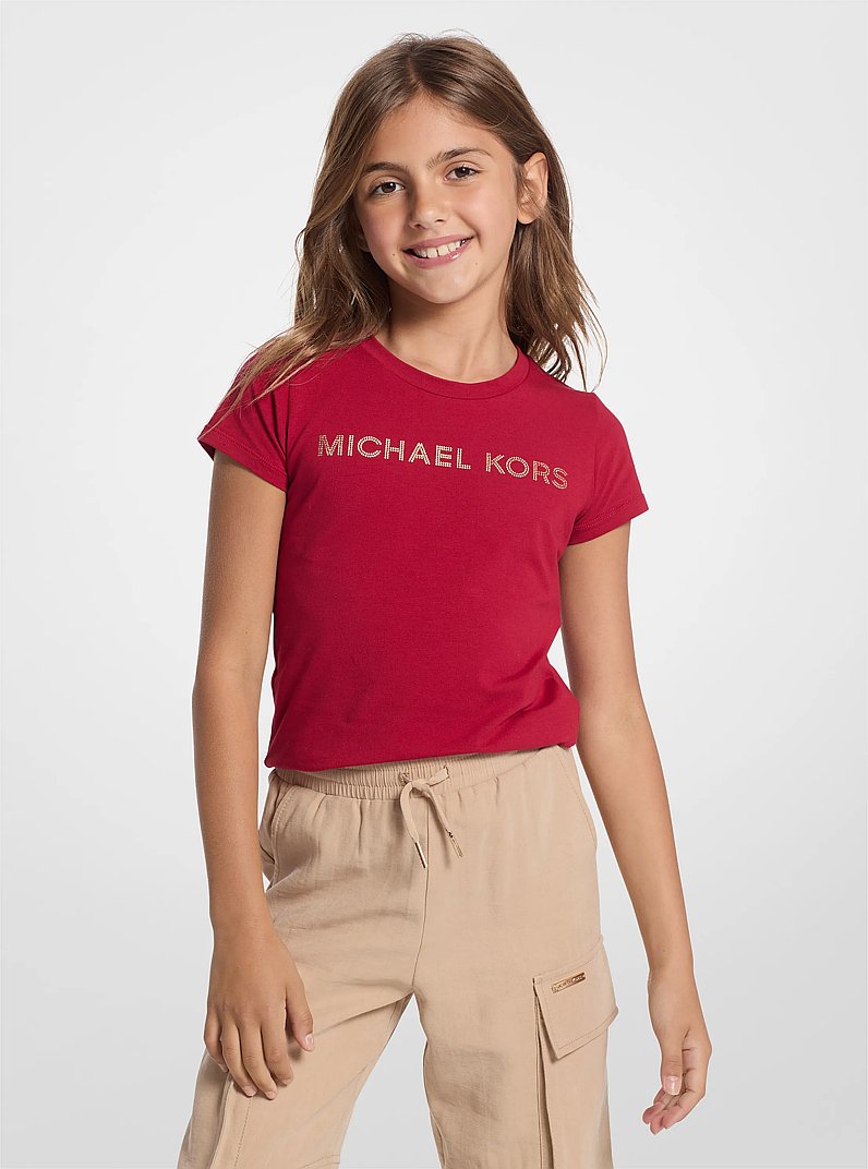 Crystal Embellished Stretch Cotton T-Shirt