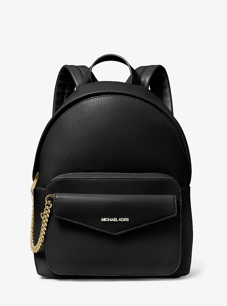 Mochila Maisie mediana 2 en 1 de cuero de grano in NEGRO | Michael Kors