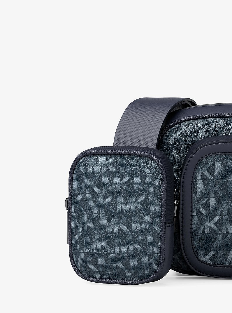 Cooper Signature Logo Camera Crossbody Bag With Pouch in ADMRL/PLBLUE | Michael Kors