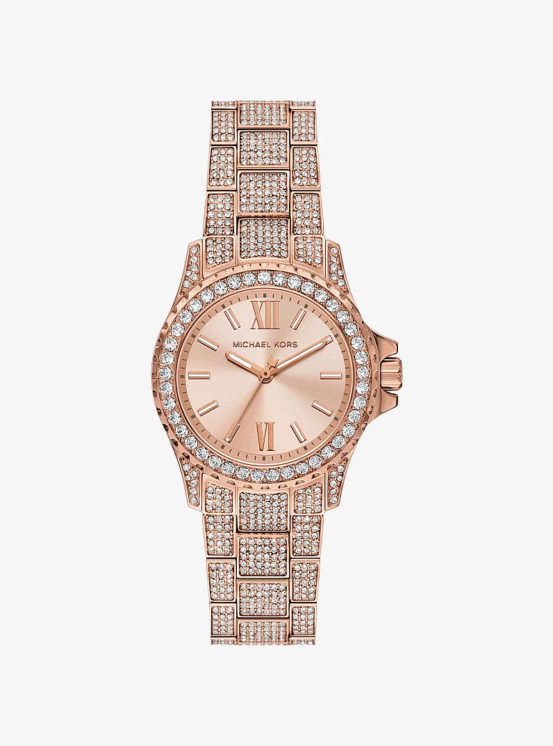 Mini Everest Pav&eacute; Rose Gold-Tone Watch in ROSE GOLD | Michael Kors