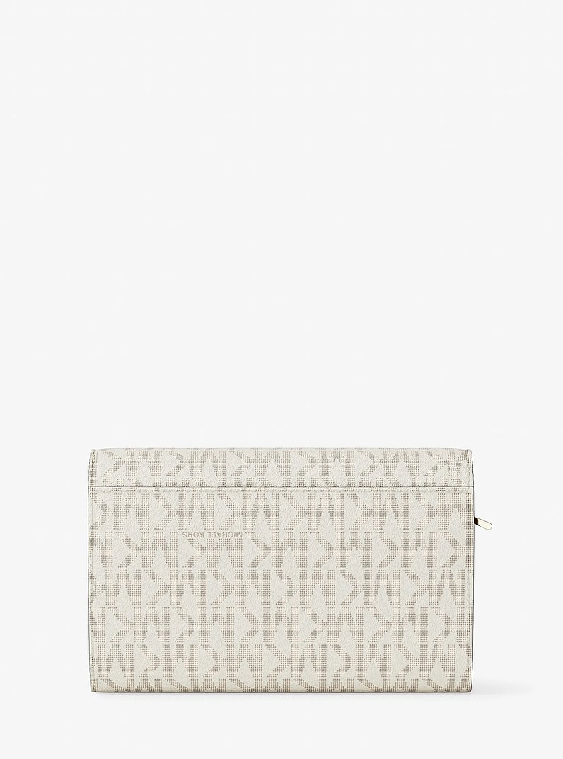 Jet Set Large Signature Logo Wallet in VANILLA/ACORN | Michael Kors